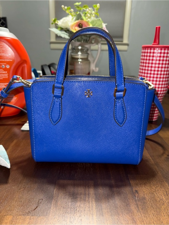 Tory Burch Handbags - Tory Burch Emerson mini Small Double-Zip Satchel in Royal Blue